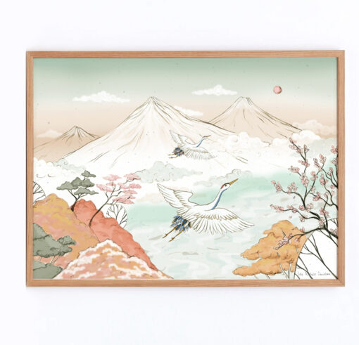 iamida - Illustration A4 - Mountain Tops