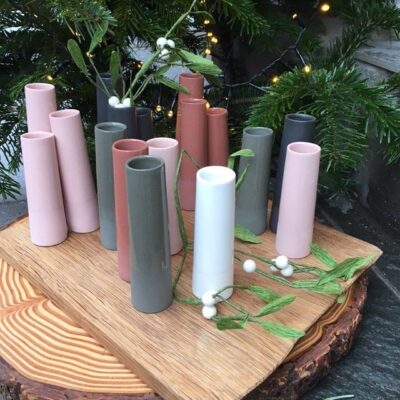 Ditte Fischer - Rørvase (sort og terracotta)