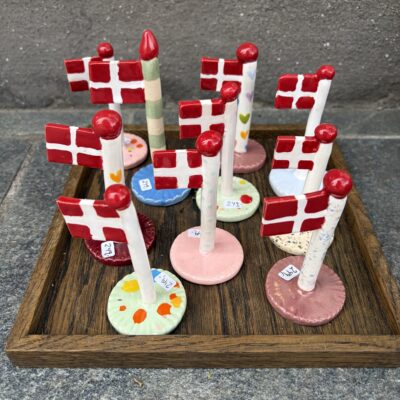 TheClayPlay - Flag  (8-10 cm) Harlekin Flag og Klassisk Flag Dot