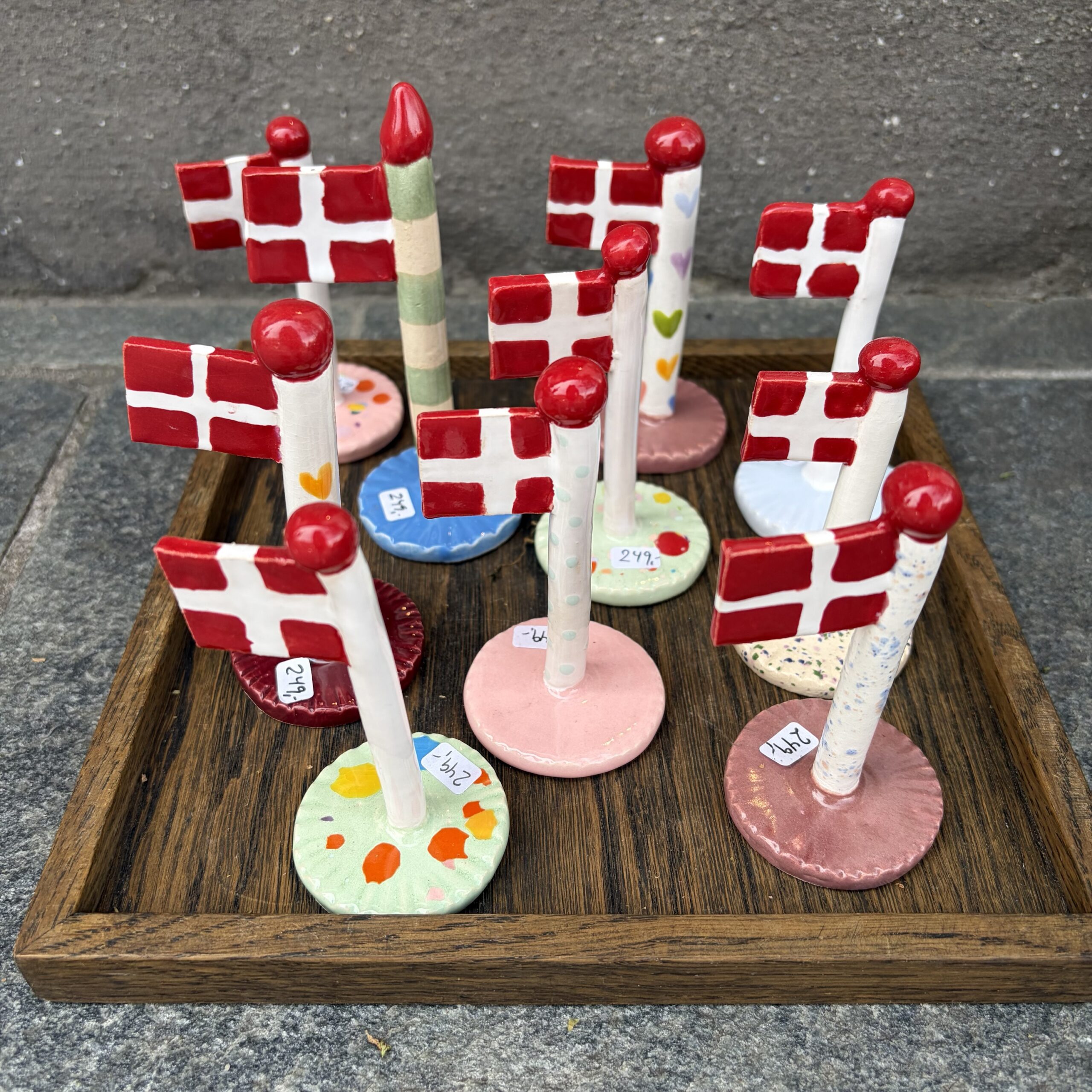 TheClayPlay - Flag (8-10 cm) Harlekin Flag og Klassisk Flag Dot