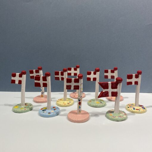 TheClayPlay - Flag  (8-10 cm) Harlekin Flag og Klassisk Flag Dot