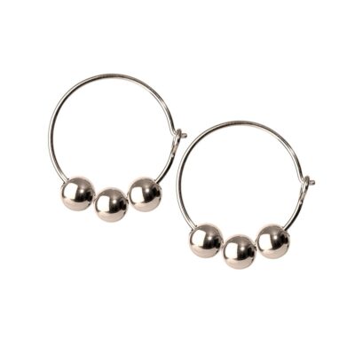 SCHERNING - Glow Hoop Trio øreringe - Silver