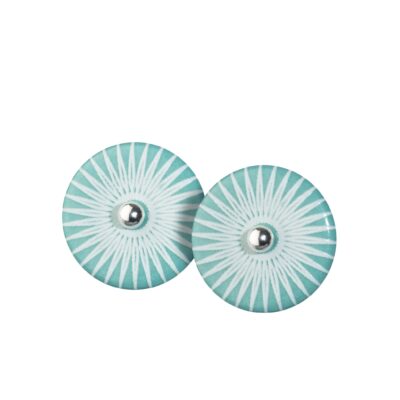 SCHERNING - Splash ørestikker - Aquamarine/white