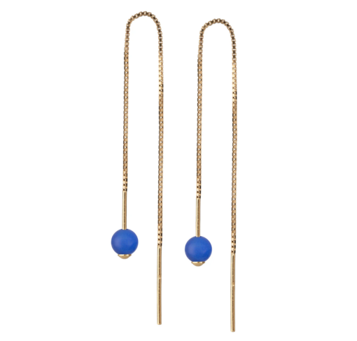 SCHERNING - Glow kædeørestikker med perle - Royal blue