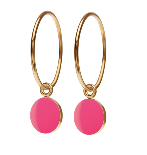 SCHERNING - Spot øreringe - Neon pink