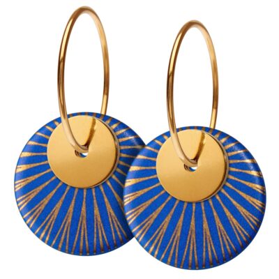 Scherning splash duo øreringe i royal blue