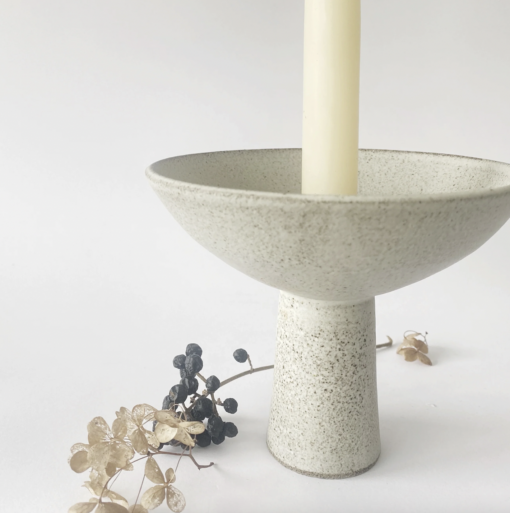 Viki Weiland - Vase med lysestage (grå og hvid)