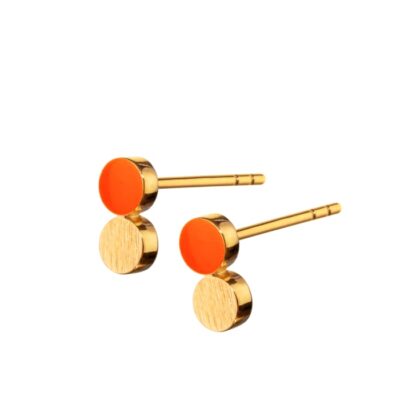 SCHERNING - SIGN ørestikker, dotty, Neon Orange