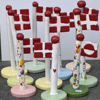TheClayPlay - Flag (18-19 cm) Harlekin Flag og Klassisk Flag Dot
