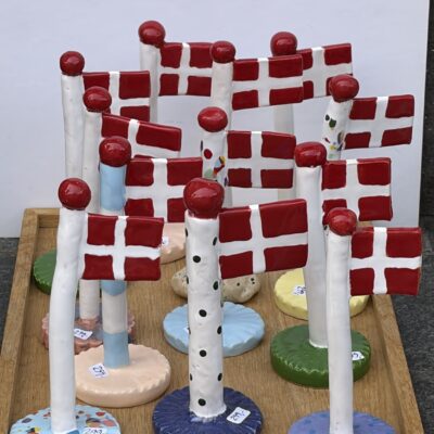 TheClayPlay - Flag (10-14 cm) Harlekin Flag og Klassisk Flag Dot