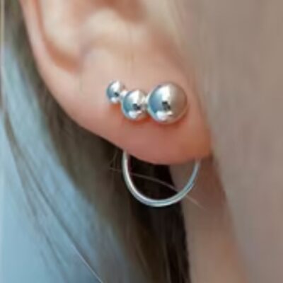 SØBYE - 3 Kugler Onepiece Øreringe