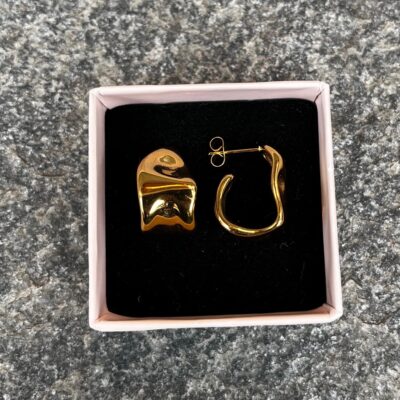 Miss-cantik - Forgyldte bølget øreringe