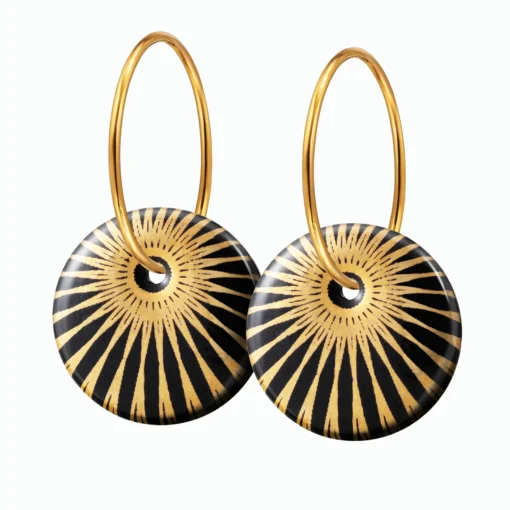 SCHERNING - SPLASH øreringe BLACK/GOLD