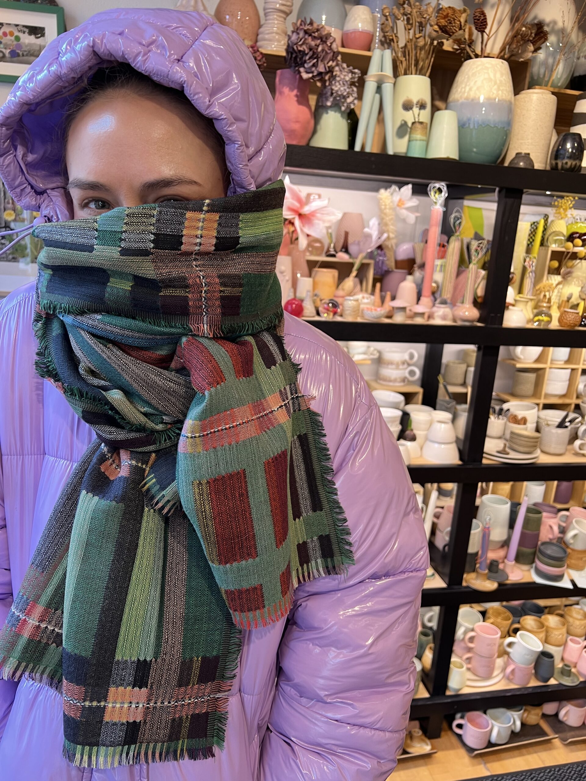 Wallace#Sewell – Sedge tørklæde (Pasture brun/grøn)