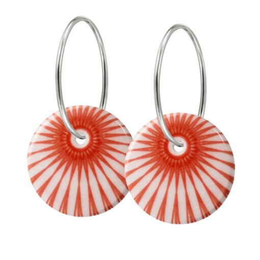 SCHERNING - Splash øreringe - CORAL RED