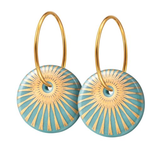 SCHERNING - SPLASH øreringe, AQUA/GOLD