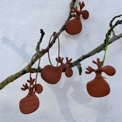 Christine Bendt  H-elge juletræsophæng i rødler