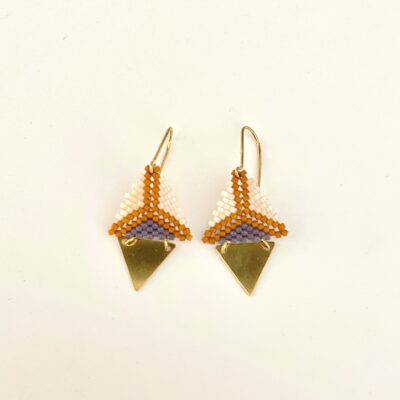 Ditte Gren Øreringe i hvid og forgyldt sølv