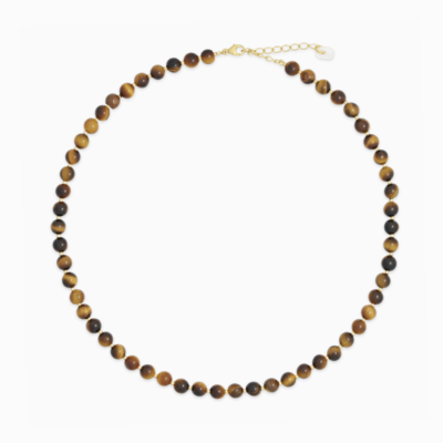 Soi - Tiger Eye med Ferskvandsperler - Krystal halskæde