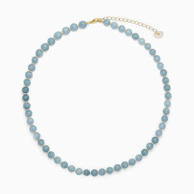 Soi - Aquamarine med Ferskvandsperler - Krystal halskæde