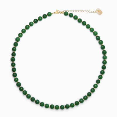 Soi - Grøn Jade med Ferskvandsperler - Krystal halskæde