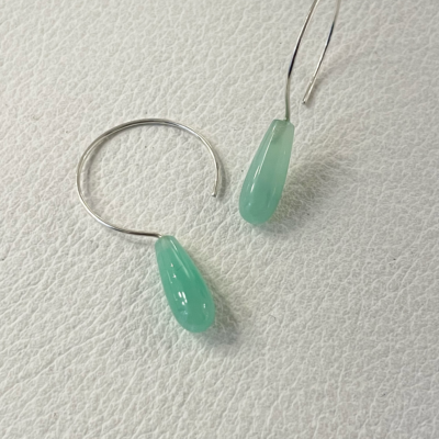 Karina Hunnerup - Presset agat grønne øreringe (sterlingsølv)
