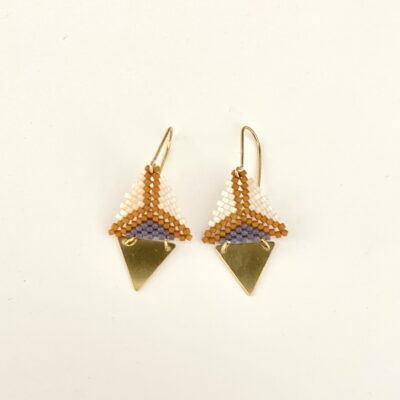 Ditte Gren Øreringe i brun og lilla