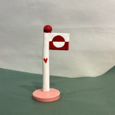 TheClayPlay - Grønland Flag  (10-14 cm)  med hjerte