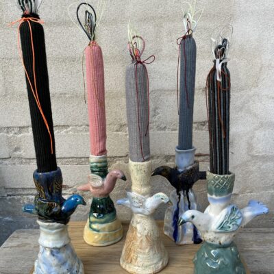 Mette Joensen - Lysestage stor med fugl