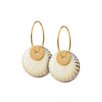 SCHERNING - Splash Duo øreringe - Lys Golden Glow