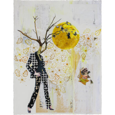 EvaC-art - Giclée-tryk af brodericollage (Even Grace had Golden Days)