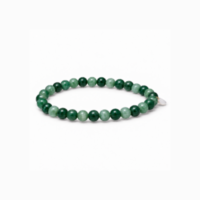 SOI - 1x1 26 Green Moss Agate Stretch Bracelet
