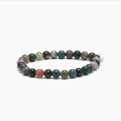 SOI - 1x1 26 Indian Agate Stretch Bracelet